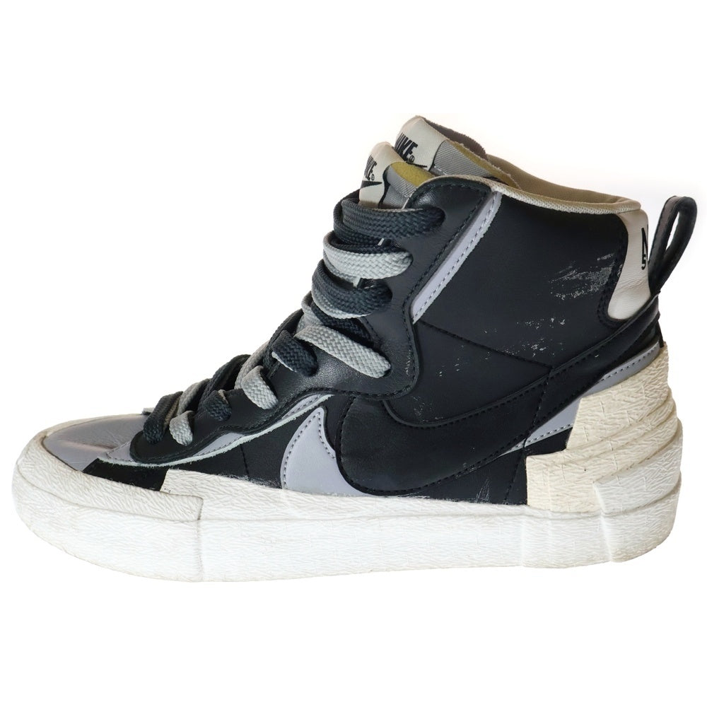 NIKE(ナイキ) ×Sacai BLAZER MID BV0072-002 サカイ ブレーザーミッド ハイカットスニーカー ブラック US9.5/27.5cm