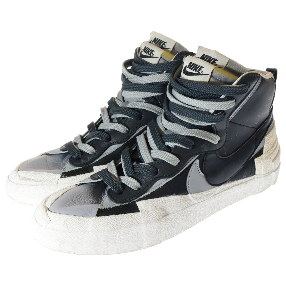 NIKE(ナイキ) ×Sacai BLAZER MID BV0072-002 サカイ ブレーザーミッド ハイカットスニーカー ブラック US9.5/27.5cm