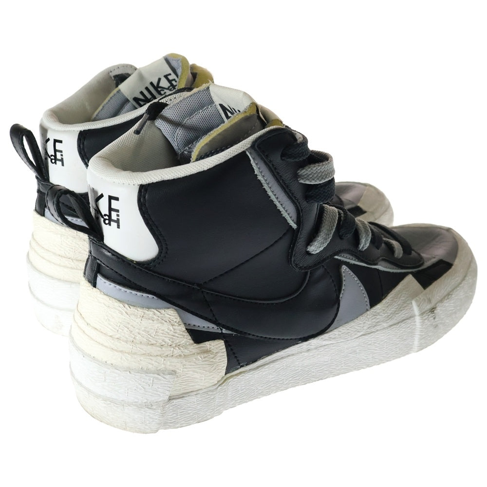 NIKE(ナイキ) ×Sacai BLAZER MID BV0072-002 サカイ ブレーザーミッド ハイカットスニーカー ブラック US9.5/27.5cm