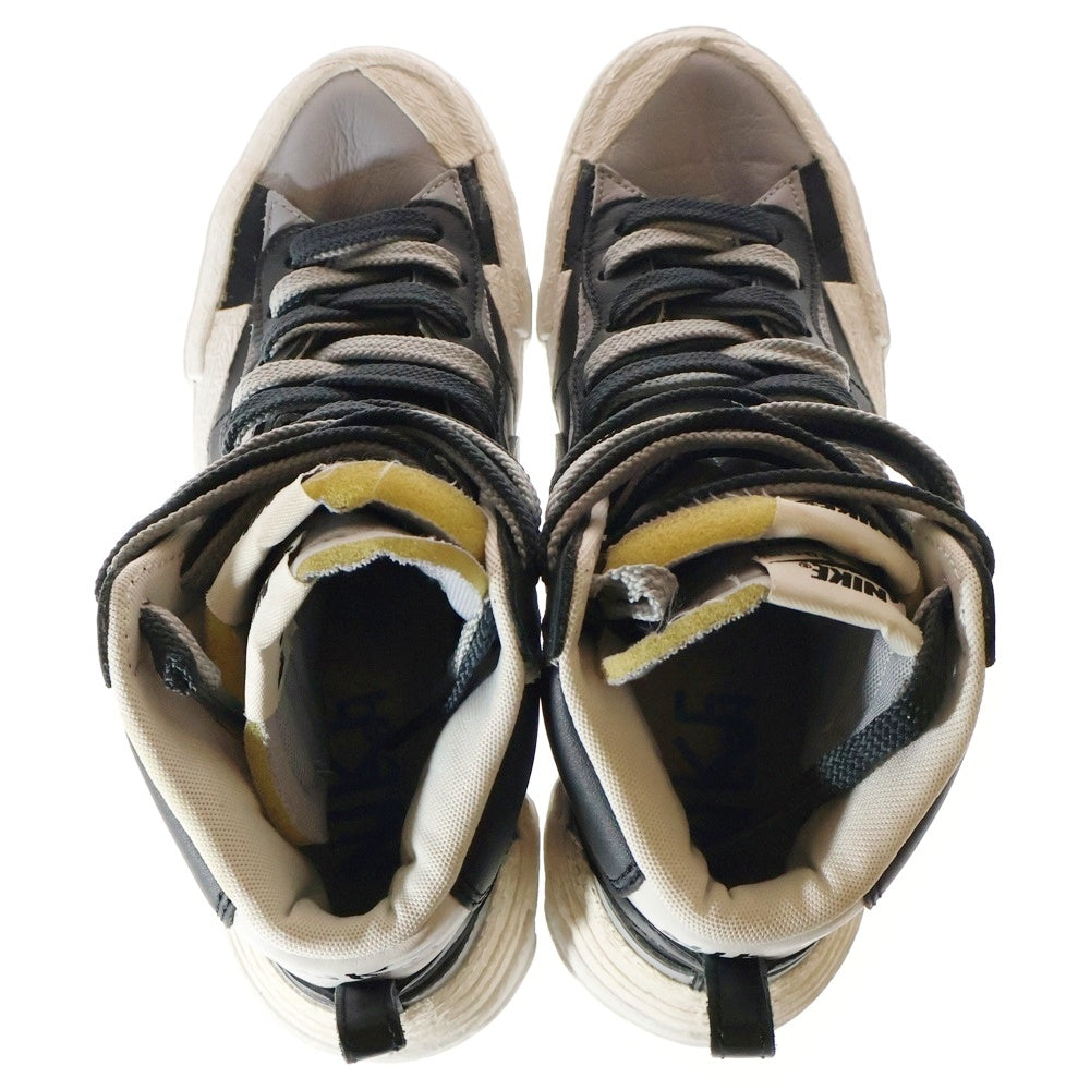 NIKE(ナイキ) ×Sacai BLAZER MID BV0072-002 サカイ ブレーザーミッド ハイカットスニーカー ブラック US9.5/27.5cm