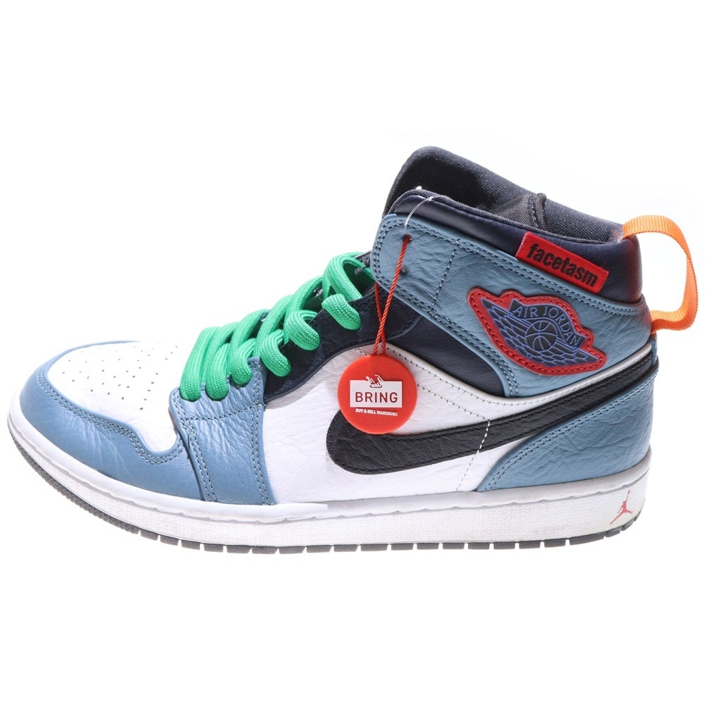 NIKE(ナイキ) ×FACETASM AIR JORDAN 1 MID SE FRLS APLA CU2802-100 ファッセタズム エアジョーダン1 フィアレス ミッドカットスニーカー ブルー/ホワイト US9.5/27.5cm
