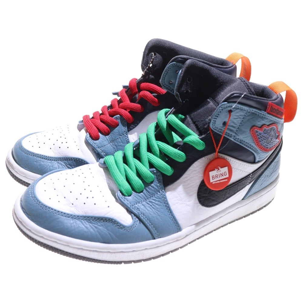 NIKE(ナイキ) ×FACETASM AIR JORDAN 1 MID SE FRLS APLA CU2802-100 ファッセタズム エアジョーダン1 フィアレス ミッドカットスニーカー ブルー/ホワイト US9.5/27.5cm