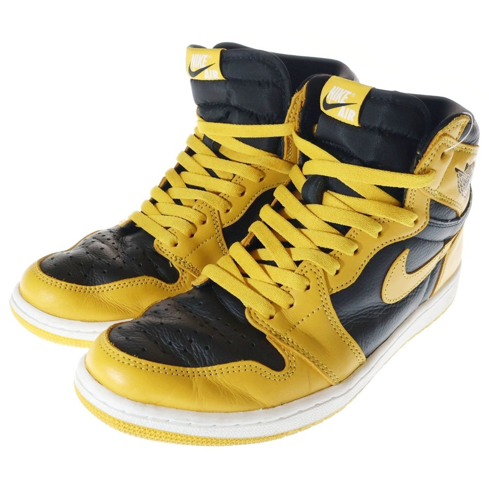 NIKE(ナイキ) AIR JORDAN1 RETRO HIGH OG POLLEN 555088-701 エアジョーダン 1 レトロ パラン ハイカットスニーカー ブラック/イエロー US9.5/27.5cm