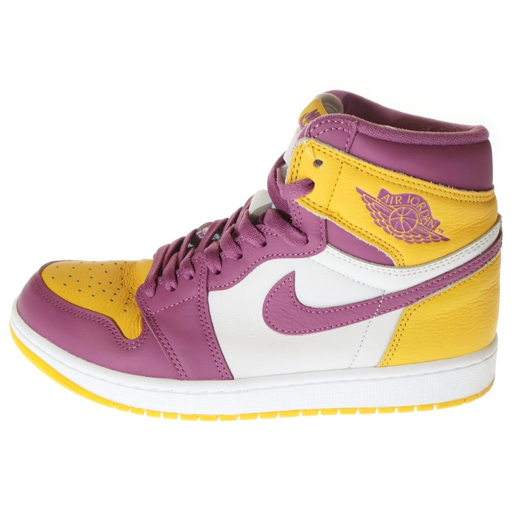NIKE(ナイキ) AIR JORDAN 1 RETRO HIGH OG BROTHERHOOD 555088-706 エアジョーダン1 ブラザーフッド ハイカットスニーカー イエロー/パープル US9.5/27.5cm