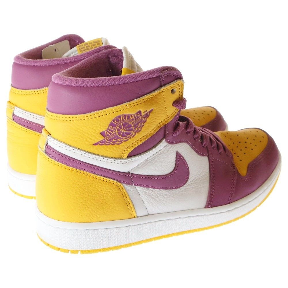 NIKE(ナイキ) AIR JORDAN 1 RETRO HIGH OG BROTHERHOOD 555088-706 エアジョーダン1 ブラザーフッド ハイカットスニーカー イエロー/パープル US9.5/27.5cm