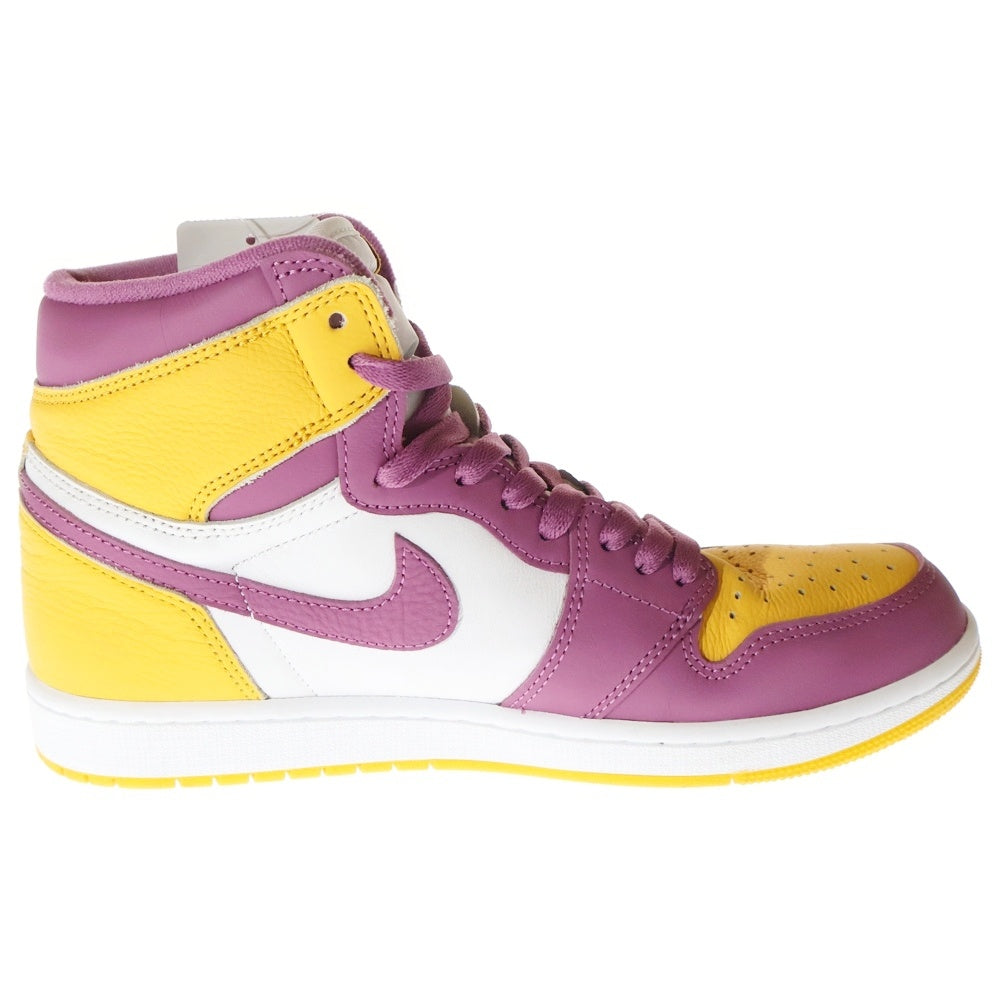 NIKE(ナイキ) AIR JORDAN 1 RETRO HIGH OG BROTHERHOOD 555088-706 エアジョーダン1 ブラザーフッド ハイカットスニーカー イエロー/パープル US9.5/27.5cm