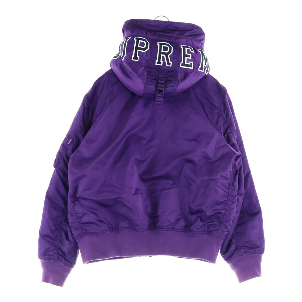 SUPREME(シュプリーム) 21AW Hooded MA-1 フーデッドMA-1 ジップアップジャケット ブルゾン パープル