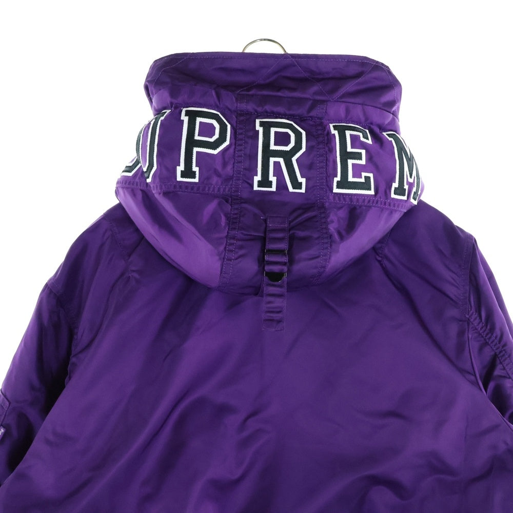 SUPREME(シュプリーム) 21AW Hooded MA-1 フーデッドMA-1 ジップアップジャケット ブルゾン パープル