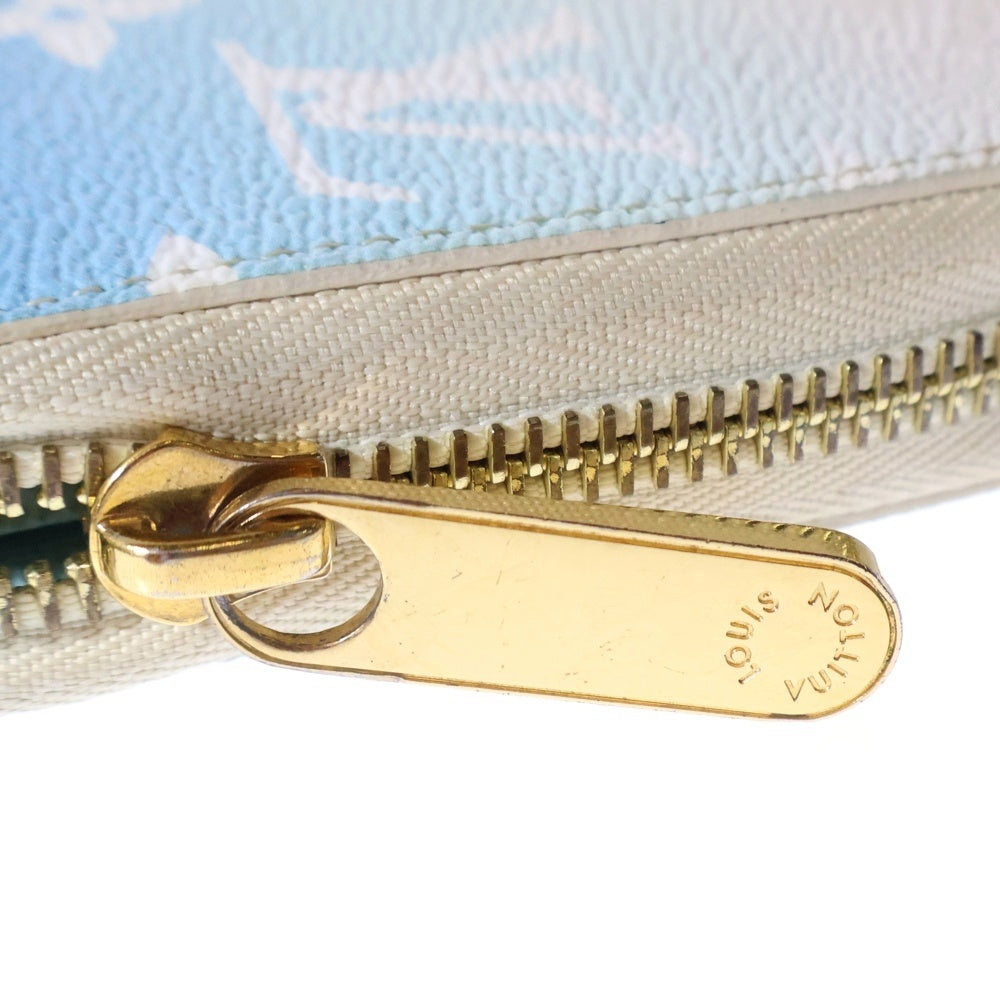 LOUIS VUITTON(ルイヴィトン) M80360 モノグラム ジッピーウォレット バイザプール ラウンドファスナー 長財布 ブルー/ホワイト ICチップ反応有り