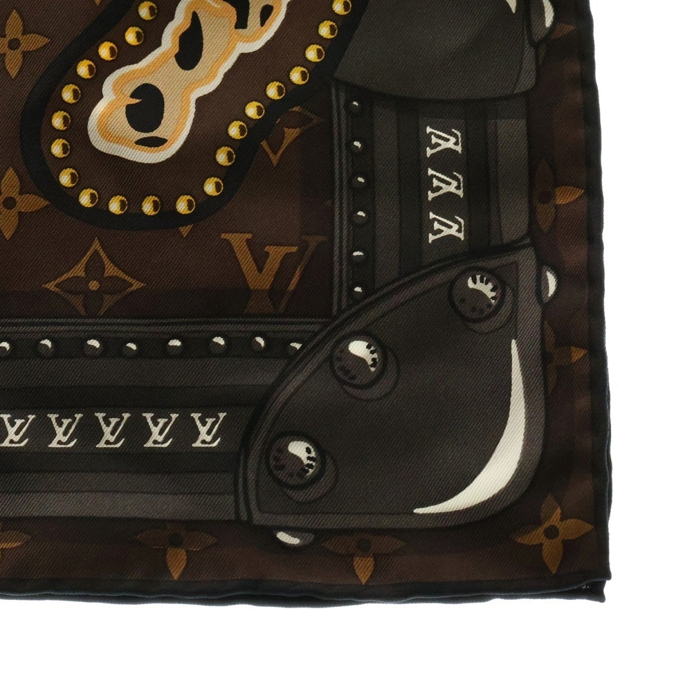 LOUIS VUITTON(ルイヴィトン) M70775 カレ90 LVワールド モノグラム シルクスカーフ ブラウン