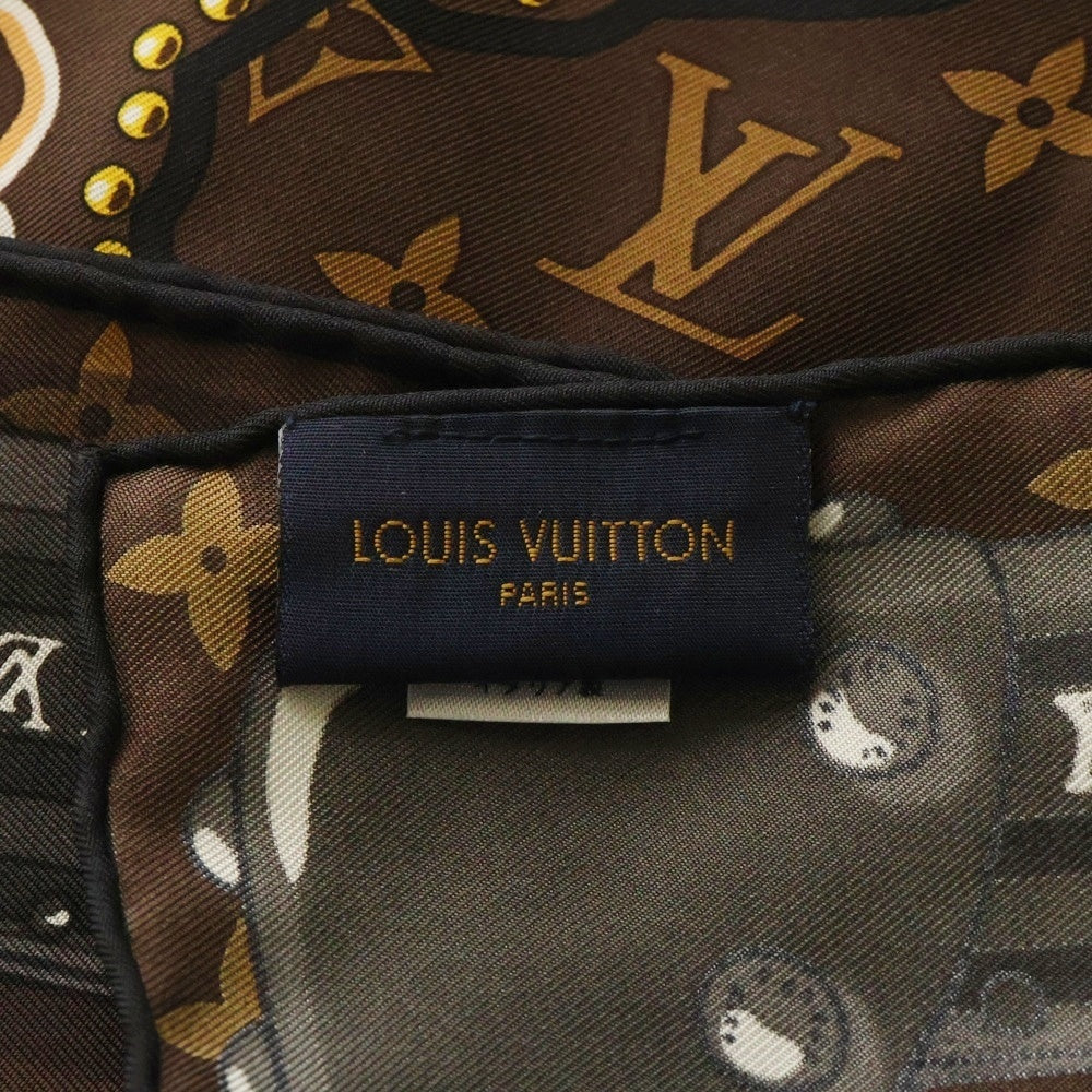 LOUIS VUITTON(ルイヴィトン) M70775 カレ90 LVワールド モノグラム シルクスカーフ ブラウン