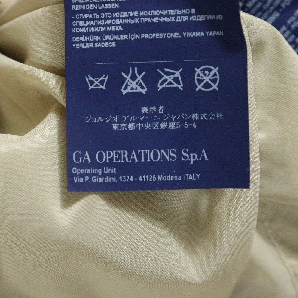 ARMANI JEANS(アルマーニ ジーンズ) レザーボンバージャケット ベージュ B73FA C6