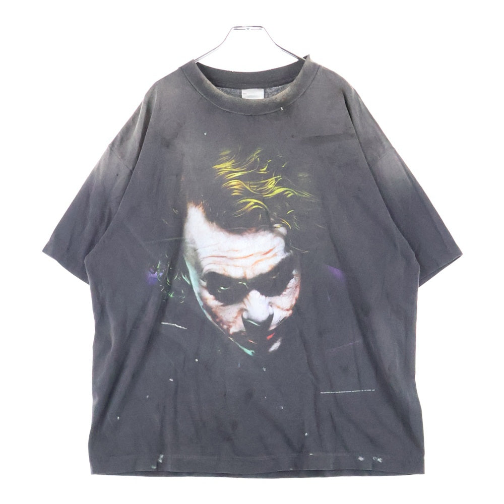 SAINT MICHAEL(セントマイケル) ×The Dark Knight JOKER ヴィンテージ加工 ジョーカープリント半袖Tシャツ カットソー チャコールグレー SM-HR8-0000-C53