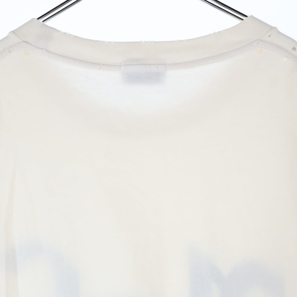 ASKYURSELF(アスクユアセルフ) ヴィンテージ ビッグロゴ 半袖Tシャツ カットソー ホワイト/ブルー