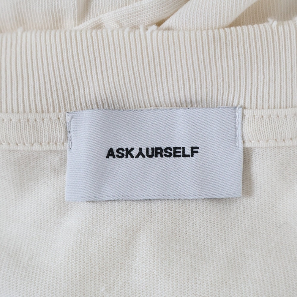 ASKYURSELF(アスクユアセルフ) ヴィンテージ ビッグロゴ 半袖Tシャツ カットソー ホワイト/ブルー