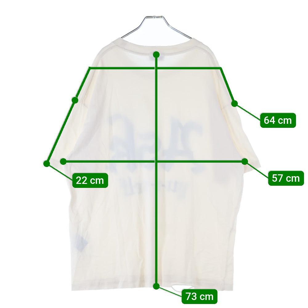 ASKYURSELF(アスクユアセルフ) ヴィンテージ ビッグロゴ 半袖Tシャツ カットソー ホワイト/ブルー