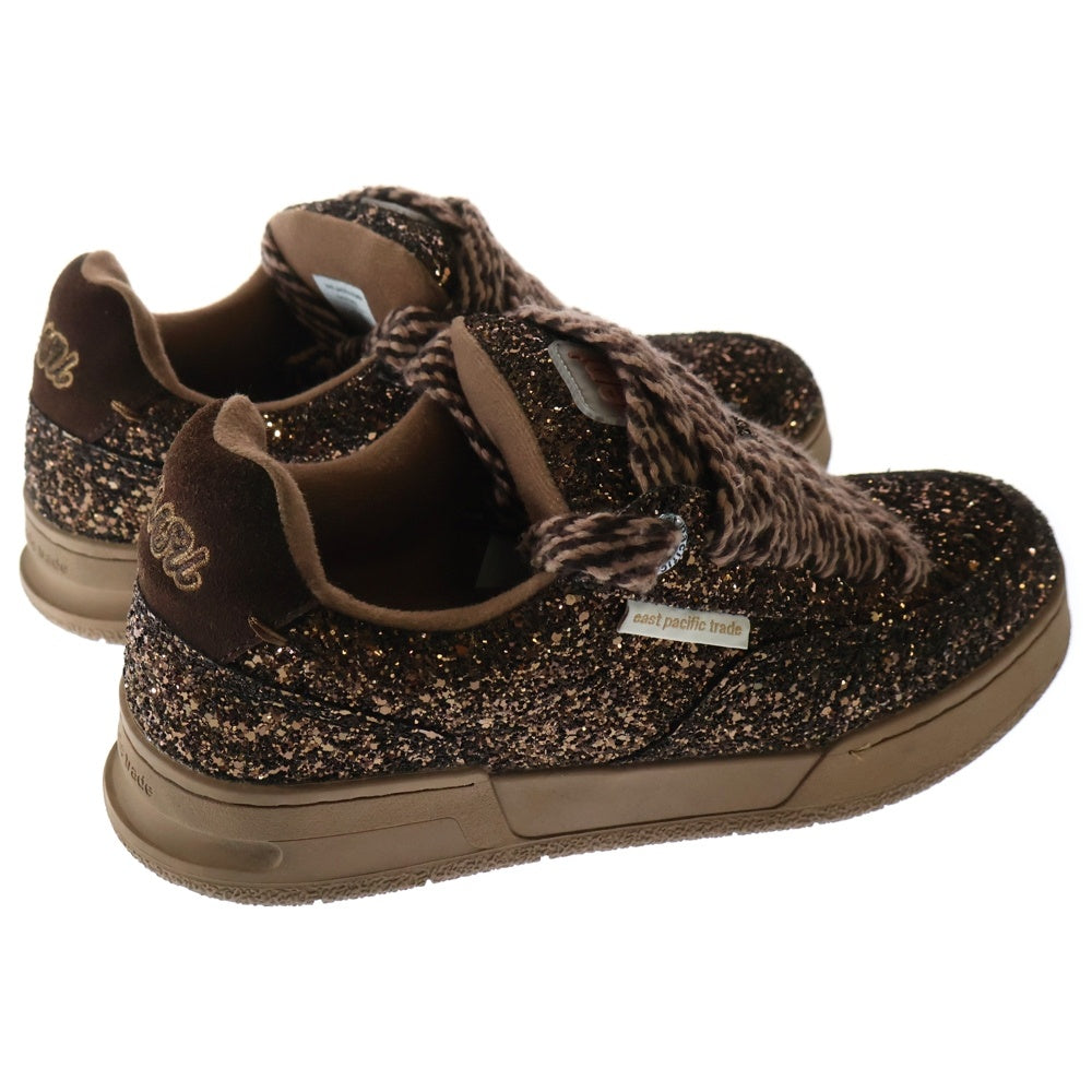 MASU(エムエーエスユー) × east pacific trade DREAM FAT SNEAKERS イーストパシフィックトレード スパンコール ローカットスニーカー ブラウン EP4FN1FT383CO