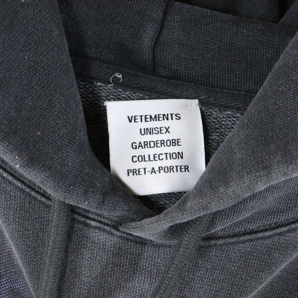 VETEMENTS(ヴェトモン) 22AW I Got Lucky Hoodie UA53HD445B ヴェトモン アイガットラッキー ヴィンテージ加工フーディー スウェットプルオーバーパーカー ブラック