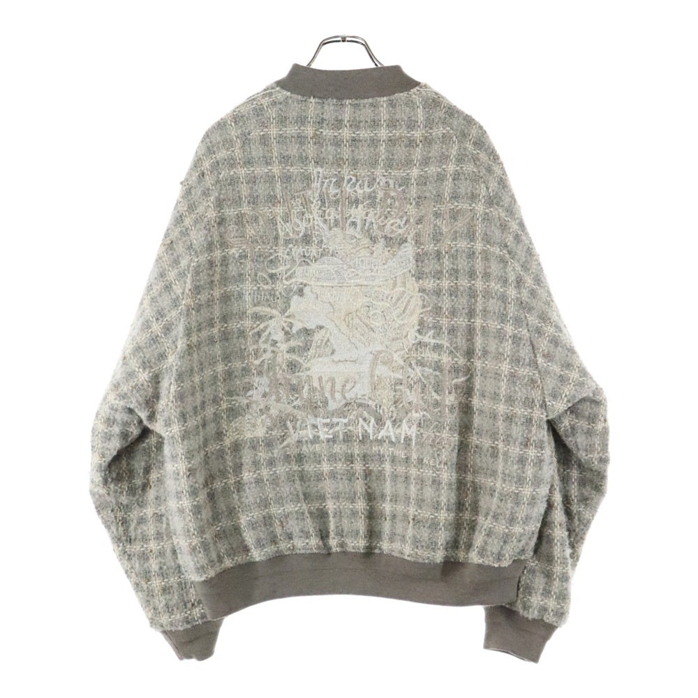 doublet(ダブレット) 23AW TWEED SOUVENIOR JACKET ジップアップツイードジャケット ブルゾン グレー 23AW07BL170