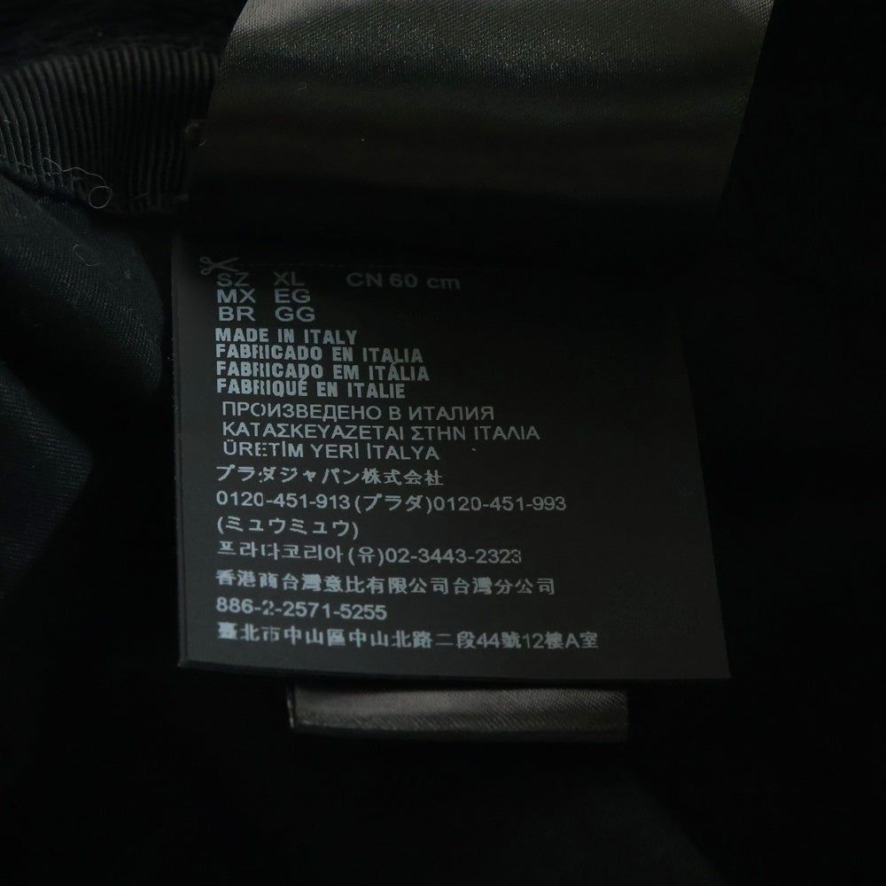 PRADA(プラダ) 三角ロゴプレート ロゴ バケットハット 帽子 ブラック 2HC137 1HJC