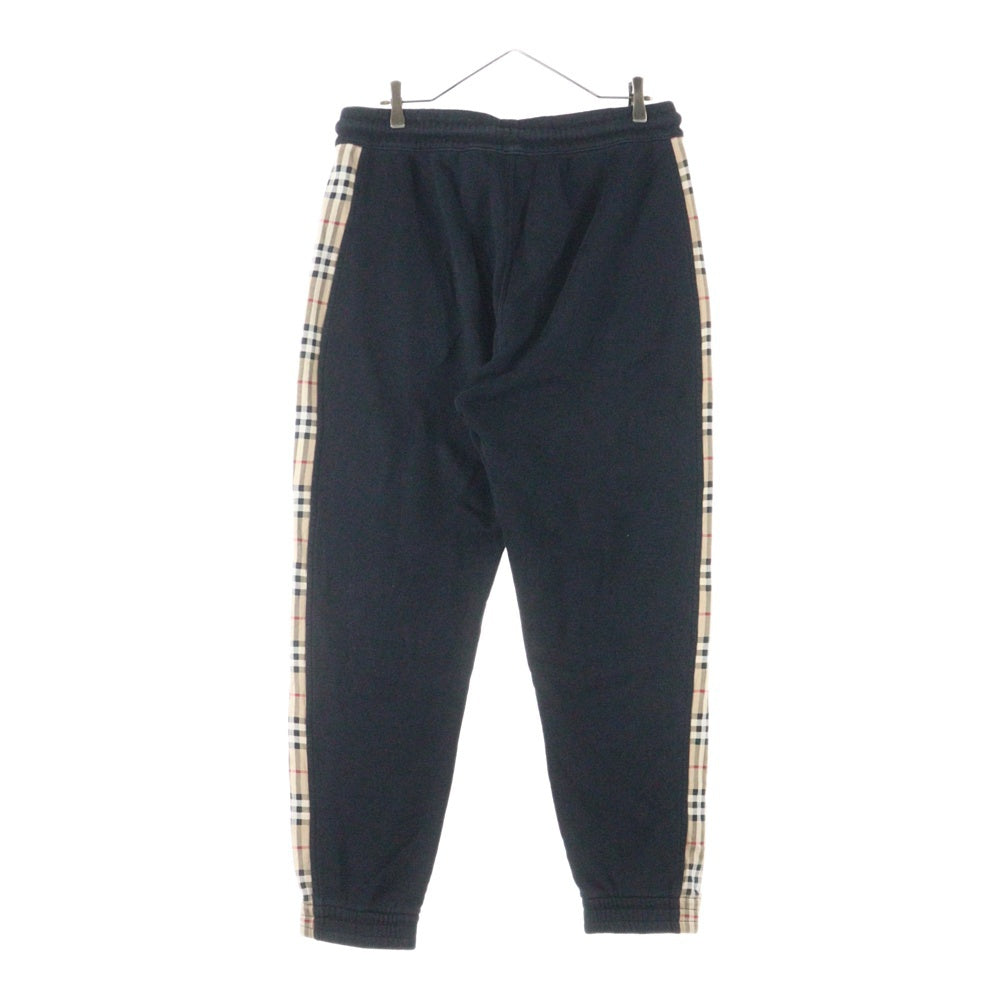 BURBERRY(バーバリー) サイドチェックラインスウェットロングパンツ ブラック 8026273