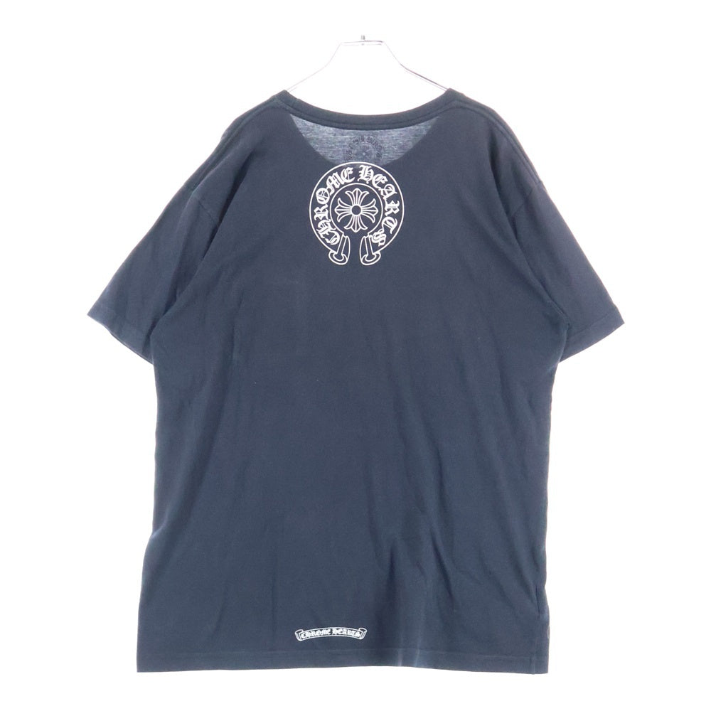 CHROME HEARTS(クロムハーツ) NECK LOGO TEE ネックロゴ バックプリント ホースシュー 半袖Tシャツカットソー ブラック