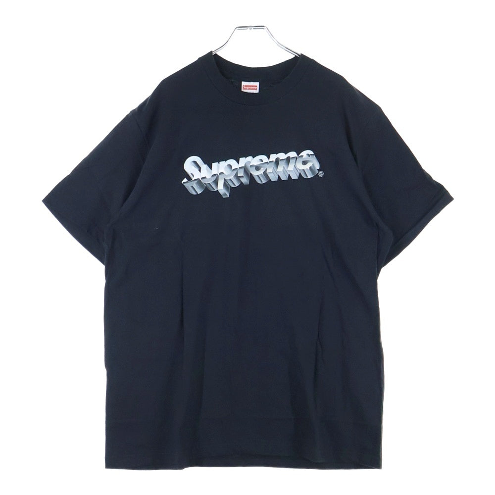 SUPREME(シュプリーム) 20SS Chrome Logo Tee クローム ロゴプリント クルーネック半袖Tシャツ カットソー ブラック