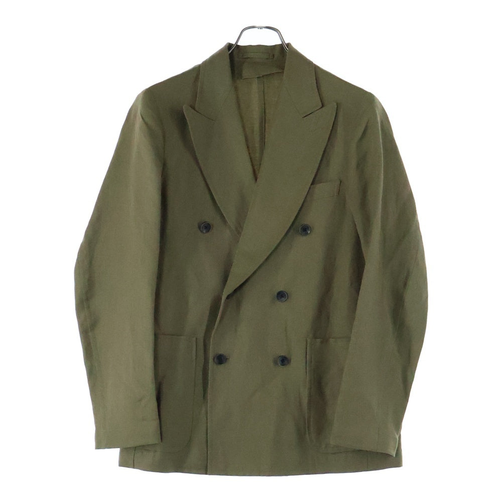 TOMORROWLAND PILGRIM(トゥモローランド ピルグリム) リネンウール ダブルブレステッド6Bスーツ セットアップ カーキ 61-07-31-07004