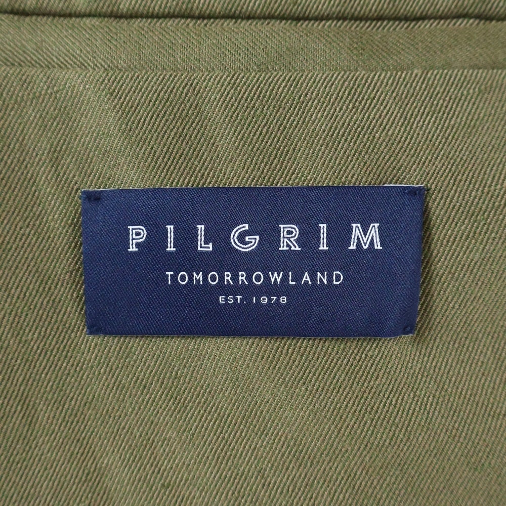 TOMORROWLAND PILGRIM(トゥモローランド ピルグリム) リネンウール ダブルブレステッド6Bスーツ セットアップ カーキ 61-07-31-07004