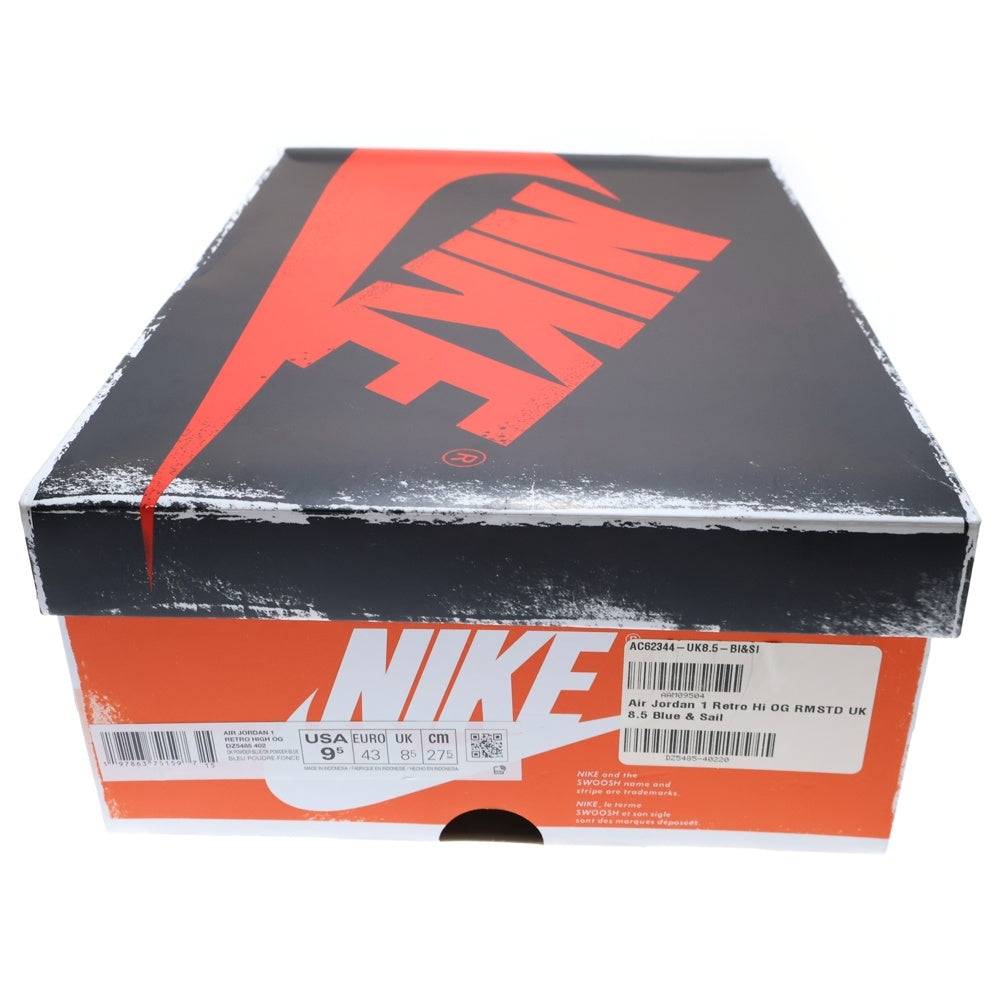 NIKE(ナイキ) AIR JORDAN 1 RETRO HIGH OG UNC REIMAGINED DZ5485-402 エアジョーダン1 レトロ リイマジンド ハイカットスニーカー ホワイト/ブルー US9.5/27.5cm