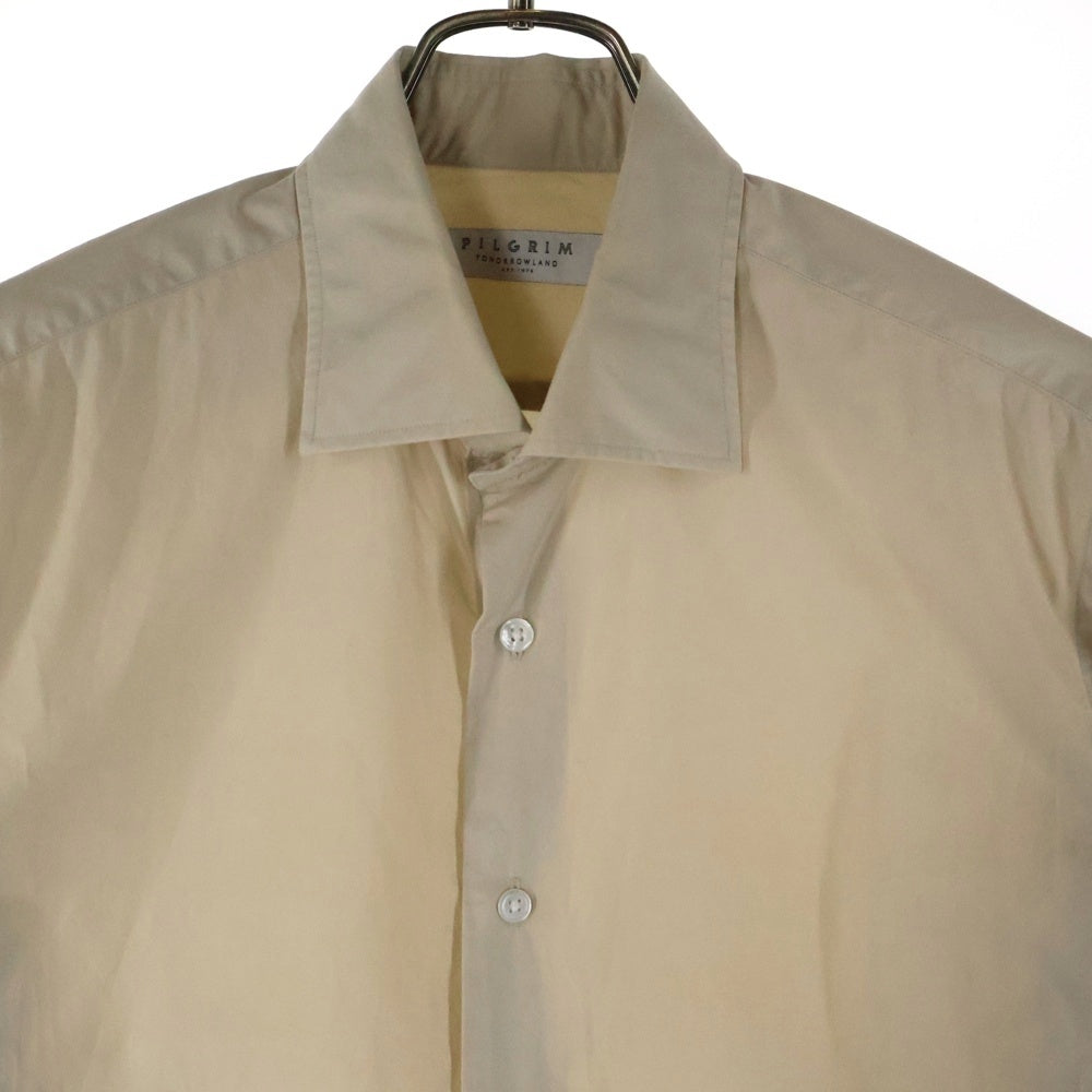 TOMORROWLAND PILGRIM(トゥモローランド ピルグリム) スーピマコットンブロード ワイドスプレッドカラー長袖シャツ ベージュ 61-01-31-01401
