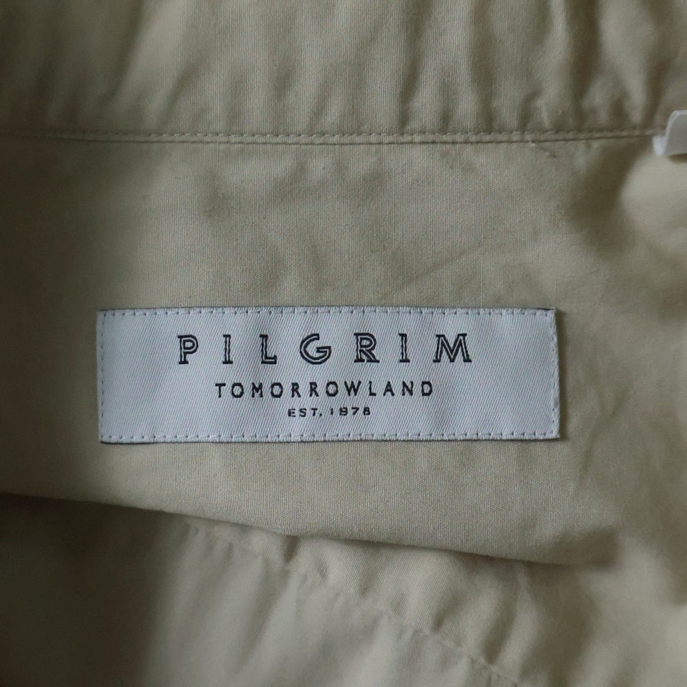 TOMORROWLAND PILGRIM(トゥモローランド ピルグリム) スーピマコットンブロード ワイドスプレッドカラー長袖シャツ ベージュ 61-01-31-01401