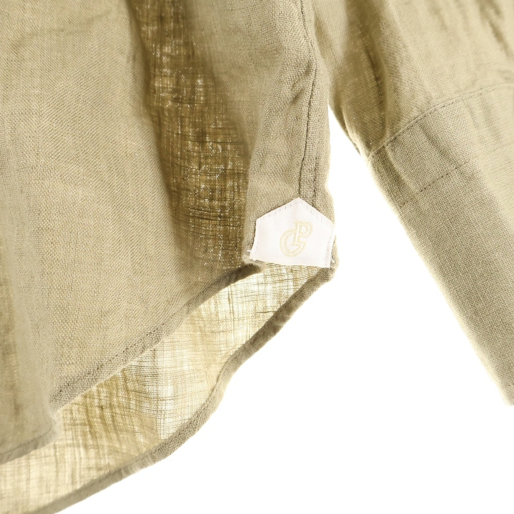 TOMORROWLAND PILGRIM(トゥモローランド ピルグリム) アイリッシュリネン ボタンダウン長袖シャツ ベージュ 61-01-32-01402