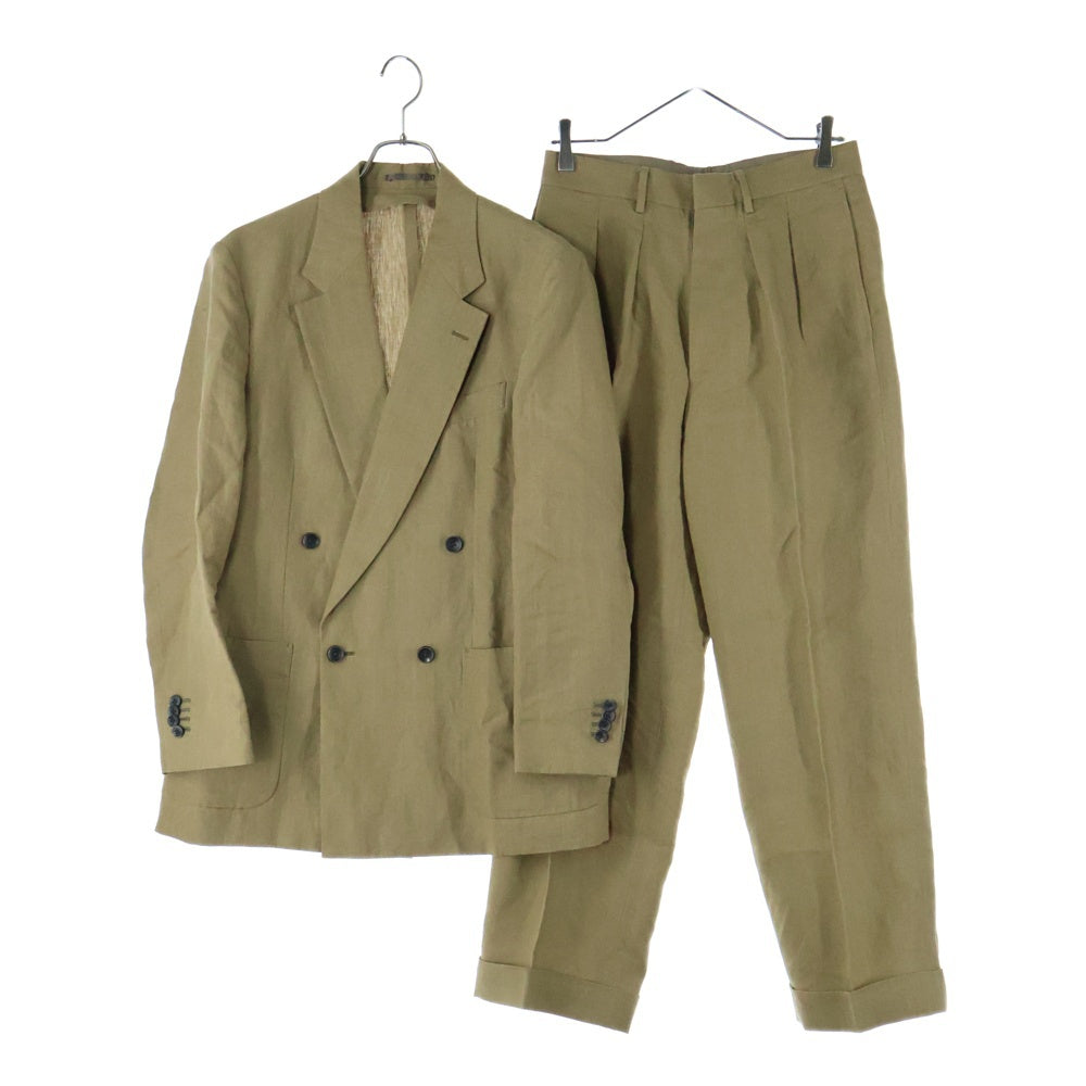 TOMORROWLAND PILGRIM(トゥモローランド ピルグリム) リネントロピカル ダブルブレステッド4Bスーツ セットアップ ベージュ 61-07-32-07003