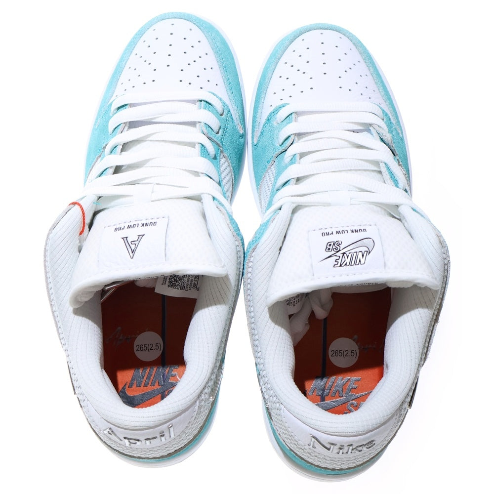 NIKE SB(ナイキエスビー) DUNK LOW PRO QS APRIL SKATEBOARDS FD2562-400 ダンク エイプリル スケートボード ローカットスニーカー ホワイト/ブルー US8.5/26.5cm