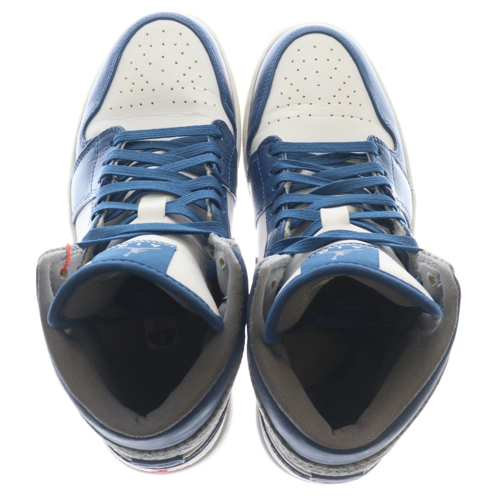 NIKE(ナイキ) AIR JORDAN 1 MID TRUE BLUE 554724-107 エアジョーダン 1 トゥルーブルー ミッドカットスニーカー ホワイト/ブルー US8/26cm