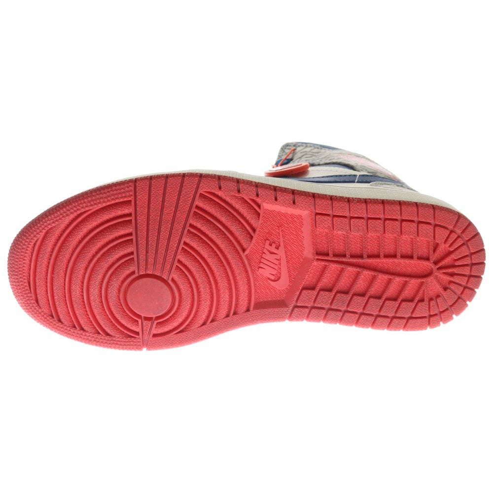 NIKE(ナイキ) AIR JORDAN 1 MID TRUE BLUE 554724-107 エアジョーダン 1 トゥルーブルー ミッドカットスニーカー ホワイト/ブルー US8/26cm