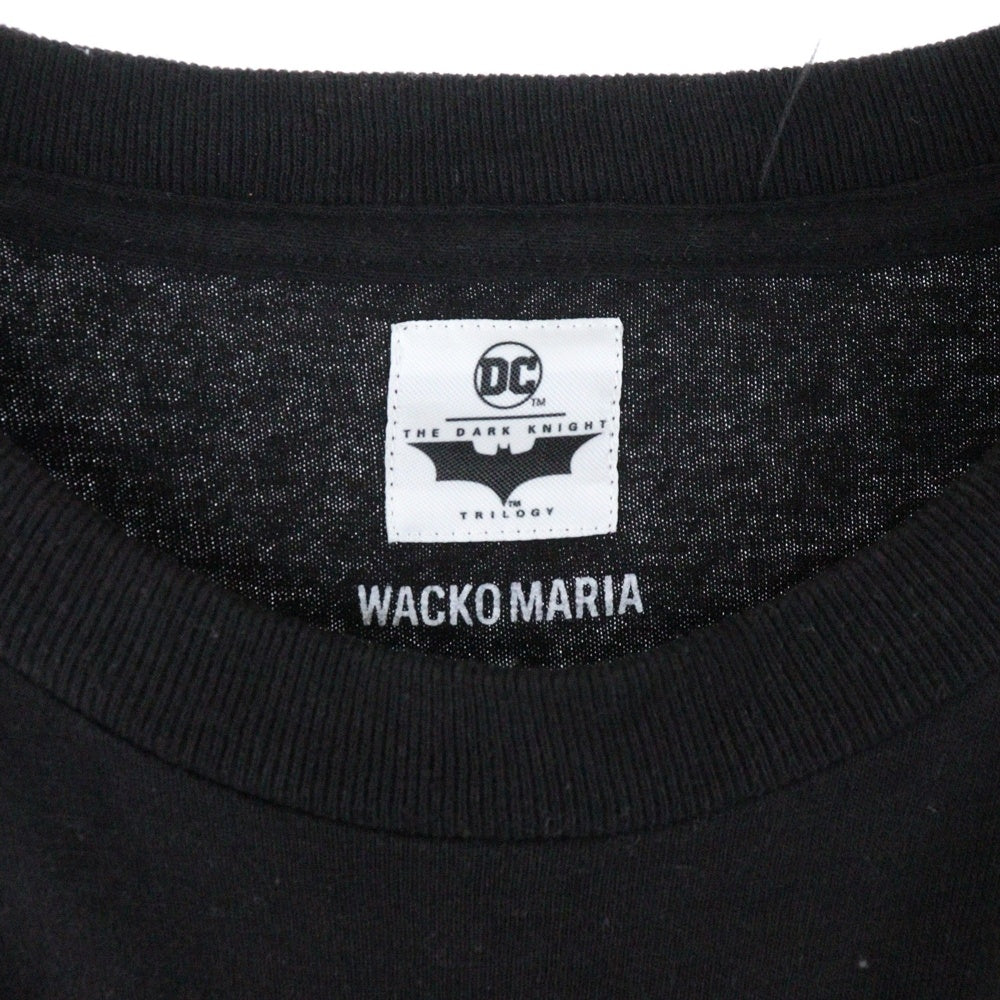 WACKO MARIA(ワコマリア) × DC THE DARK KNIGHT TRILOGY CREW NECK T-SHIRT クルーネック半袖カットソー ロゴ刺繍 ブラック