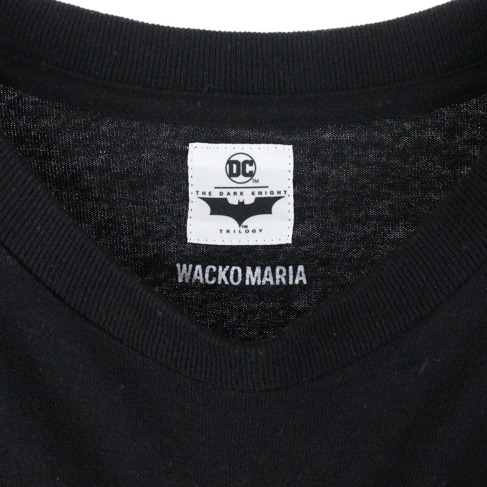WACKO MARIA(ワコマリア) × DC THE DARK KNIGHT JOCKER CREW NECK T-SHIRT ジョーカー クルーネック半袖カットソー フロントロゴ刺繍 ブラック