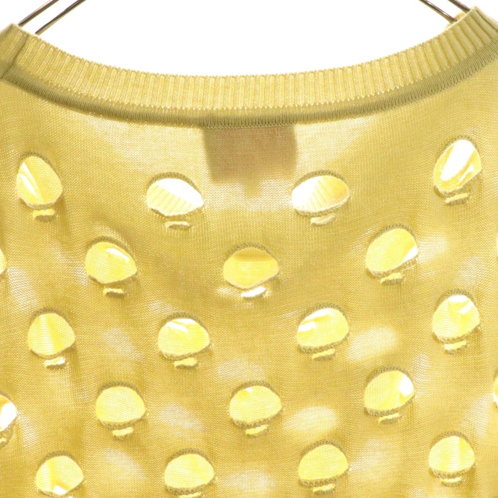 Vivienne Westwood Red Label(ヴィヴィアンウエストウッドレッドレーベル) ビッグホールニット ノースリーブワンピース イエロー レディース 16-12-151021