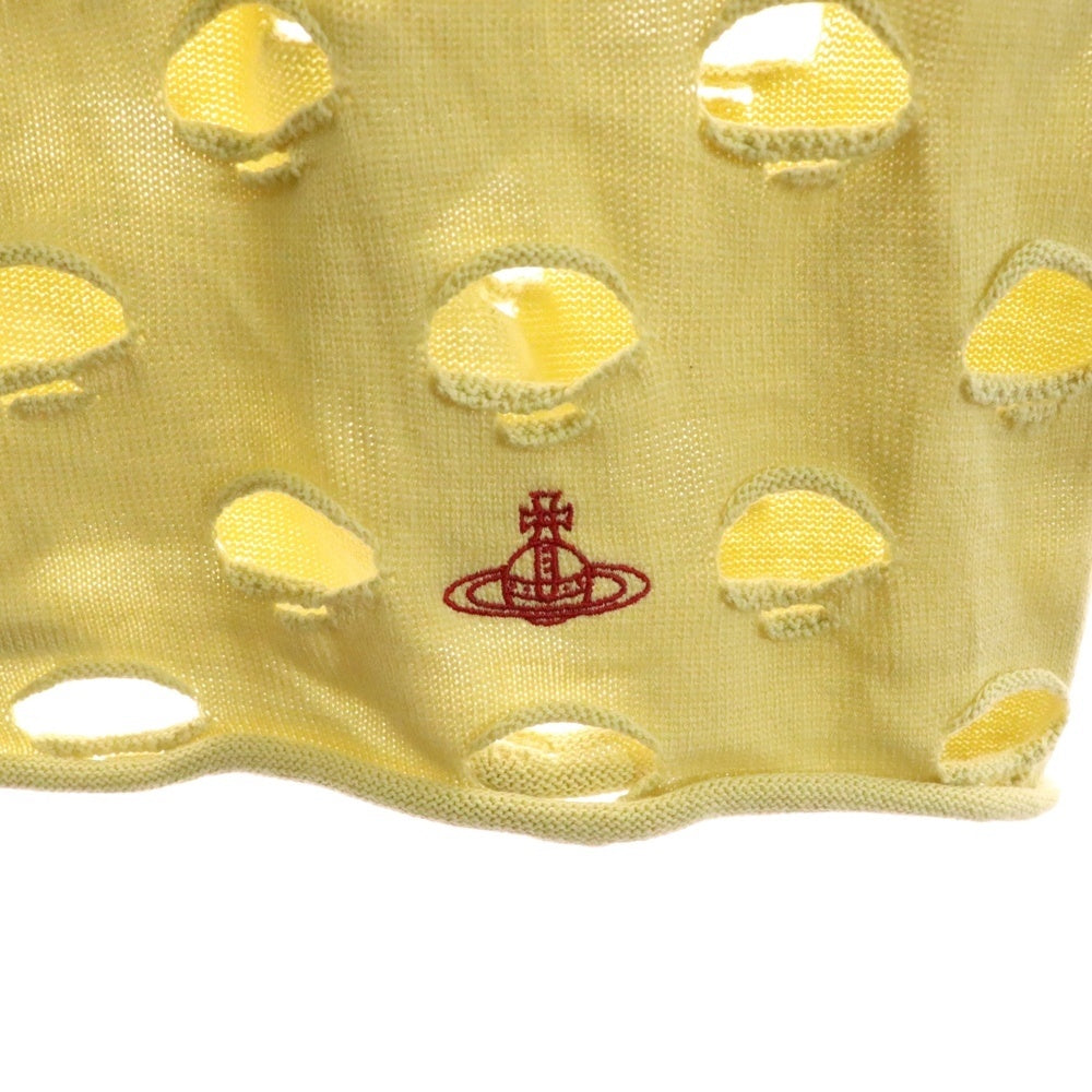 Vivienne Westwood Red Label(ヴィヴィアンウエストウッドレッドレーベル) ビッグホールニット ノースリーブワンピース イエロー レディース 16-12-151021