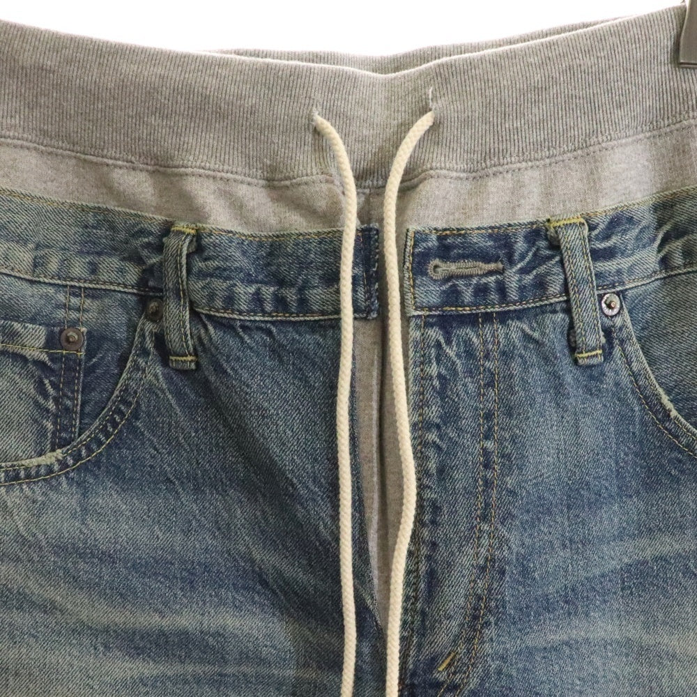 COMME des GARCONS JUNYA WATANABE MAN(コムデギャルソンジュンヤワタナベマン) 22AW デニム 切り替え イージー スウェットパンツ グレー/インディゴ JJ-P106
