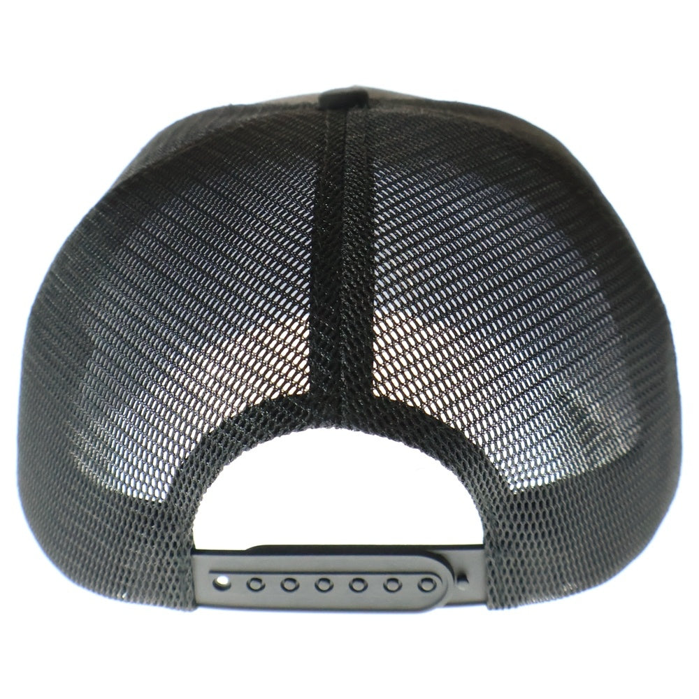 ASKYURSELF(アスクユアセルフ) GOTH TRUCKER ブランド刺繍ロゴ トラッカー キャップ ブラック