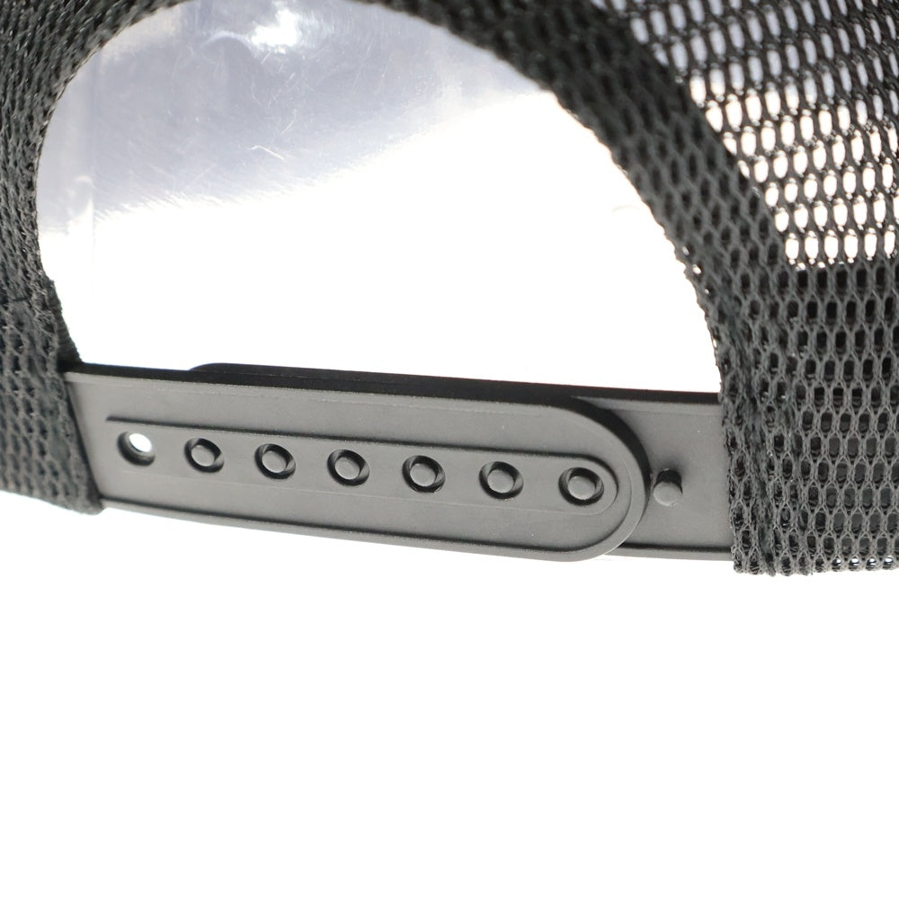 ASKYURSELF(アスクユアセルフ) GOTH TRUCKER ブランド刺繍ロゴ トラッカー キャップ ブラック