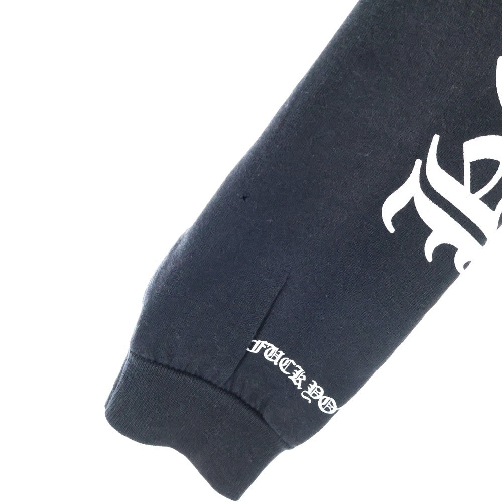 美品 クロムハーツ スクロールロゴ ロングスリーブ カットソー 黒 CHROME HEARTS(クロムハーツ) OLD スクロールラベル 袖ロゴ