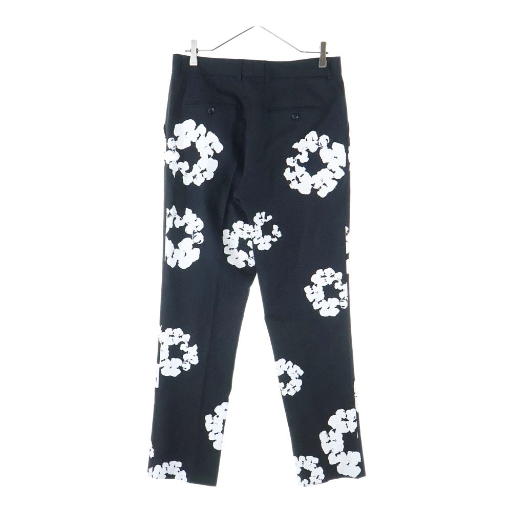 SAINT MICHAEL(セントマイケル) 24AW ×DENIM TEARS DT_SLACKS/CT WRTH デニムティアーズ フラワー スラックスパンツ ブラック SM-YS1-0000-C49