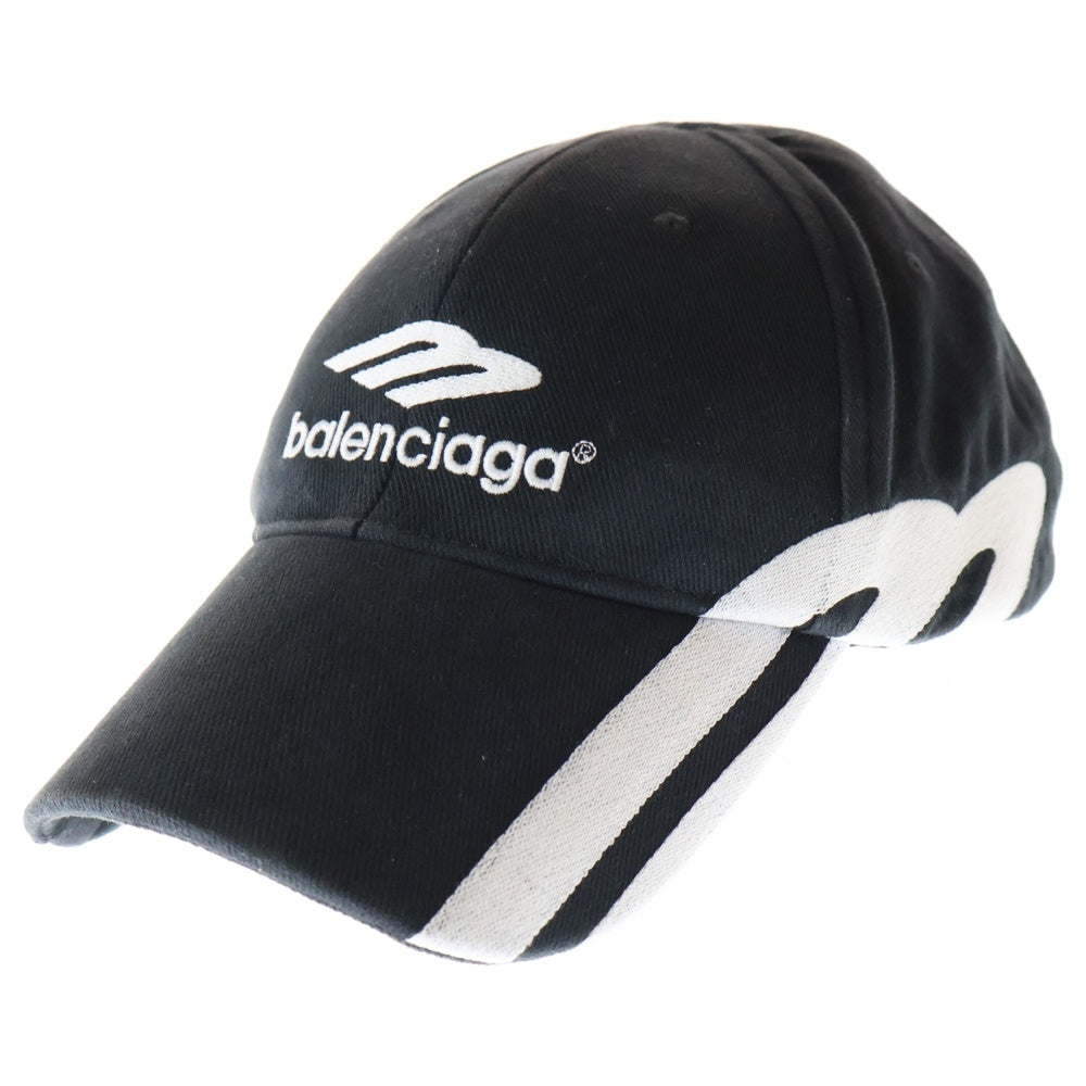 BALENCIAGA(バレンシアガ) 3B SPORTS ICON CAP ロゴ ベースボール キャップ 帽子 ブラック/ホワイト 766860 410