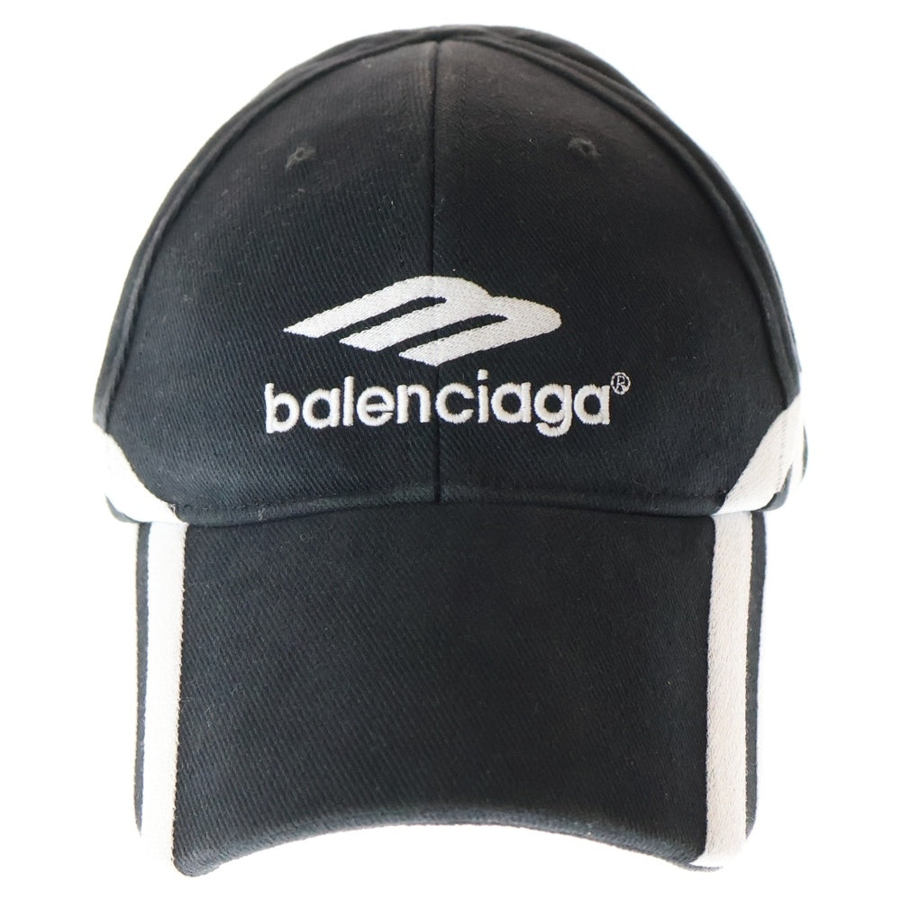 BALENCIAGA(バレンシアガ) 3B SPORTS ICON CAP ロゴ ベースボール キャップ 帽子 ブラック/ホワイト 766860 410