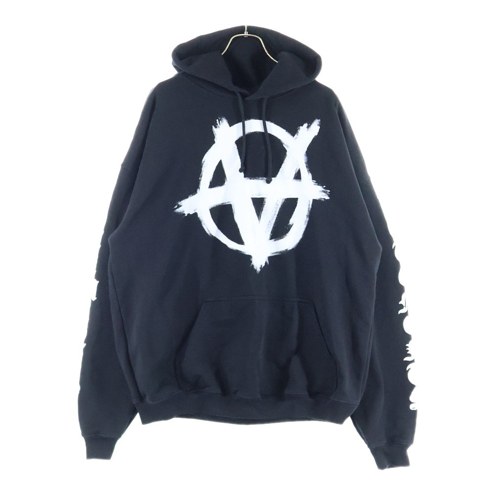 VETEMENTS(ヴェトモン) 21SS ANARCHY GOTHIC HOODIE アナーキーゴシックフーディ プルオーバーパーカー UE51TR650B ブラック