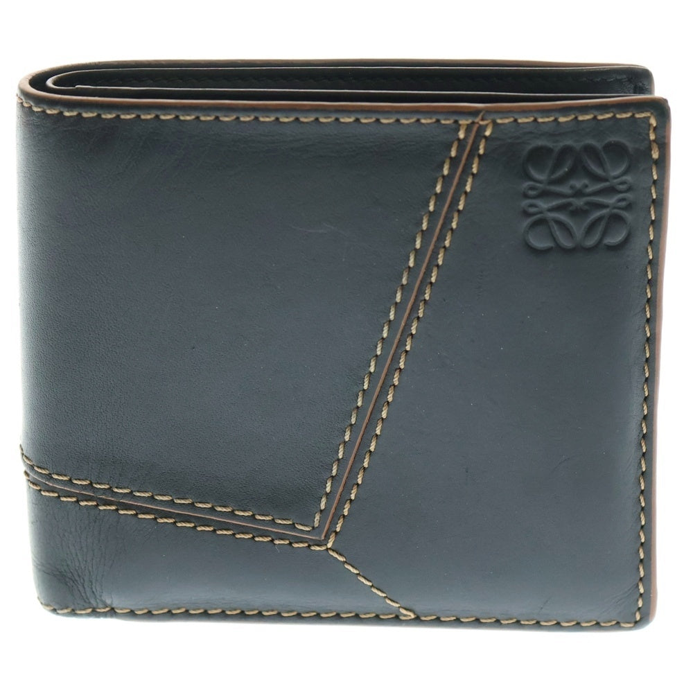 LOEWE(ロエベ) パズル アナグラム 2つ折り財布 コンパクトウォレット ブラック/ブラウン 062306